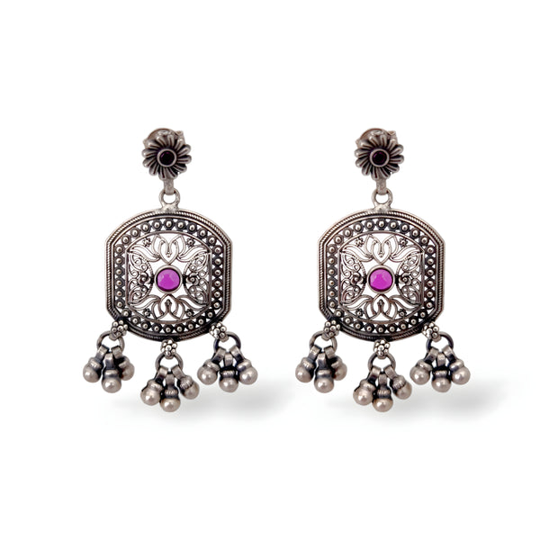 Traditional Oxidized German Silver Earrings Online India - Sasitrends |  Sasitrends